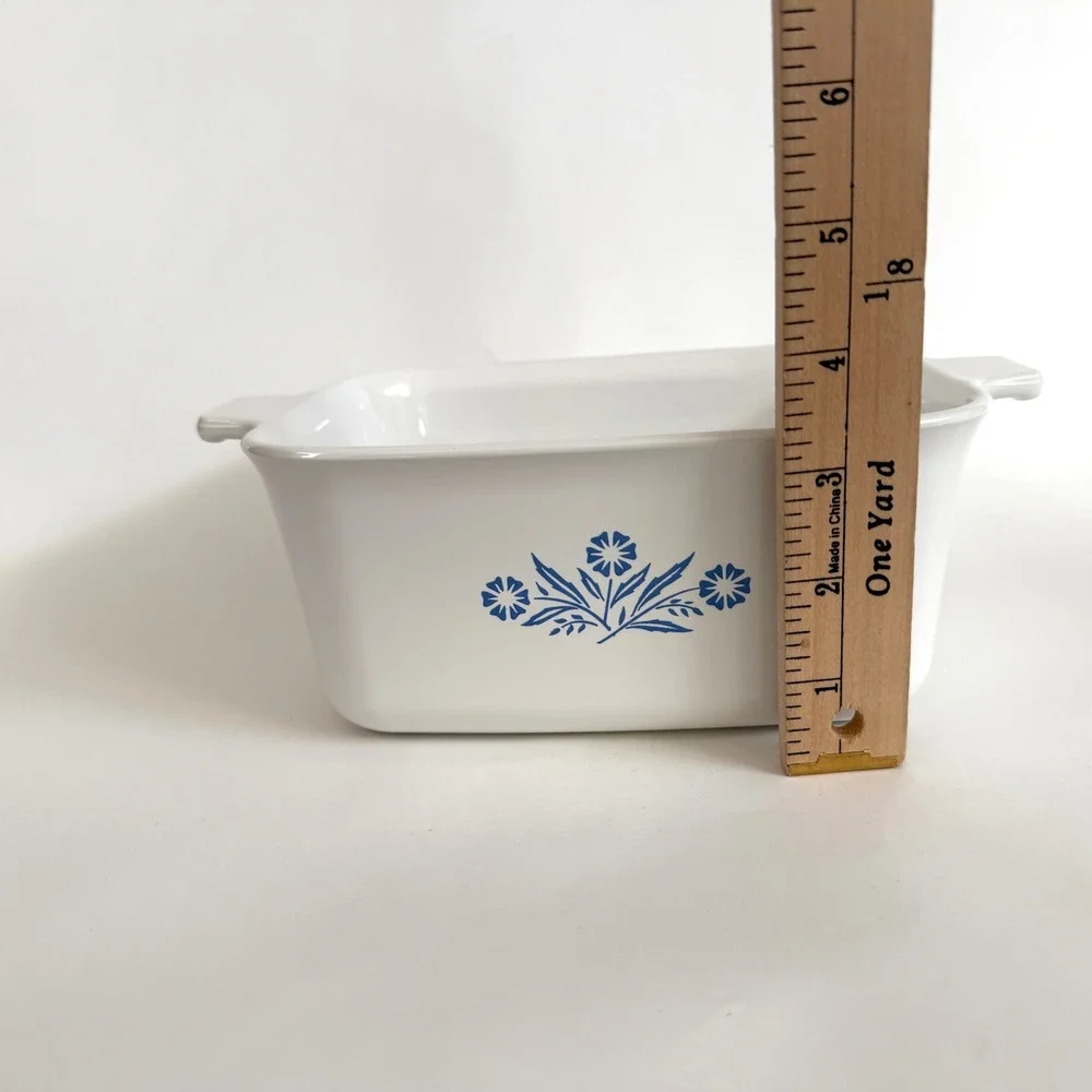 Vintage Corning Ware Blue Cornflower P-4-B 7x5 1/2x3 Loaf Baking Dish USA 1.5 qt